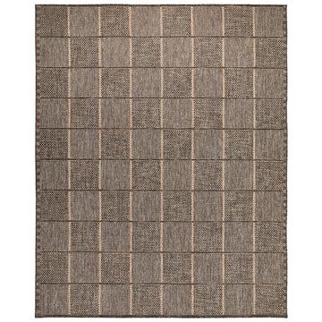Sumac SUM104 Modern Geometric Check Grid Durable Stain-Resistant Weatherproof Flatweave In-Outdoor Mocha Rug-Concept Looms-Rug Love - The Most Loved Rug Store